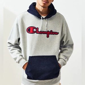 Champion reverse weave gray corduroy hoodie size medium